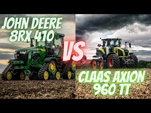 JOHN DEERE 8RX 410 VS CLAAS AXION 960 TT #tractor #top #johndeere #claas