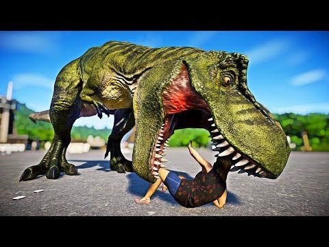 2 Tyrannosaurus Rex Vs 2 Indominus Rex Breakout & Fight - Jurassic World Evolution (Dinosaurs Fight)