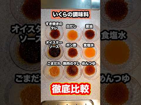 【徹底比較】いくらを漬ける『調味料』は『醤油』が最適解なのか？いろんな調味料で同時に漬けいくらを作って比べたらヤバい結果に！#shorts