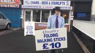 preview picture of video 'Walking Stick Stockists at Mobility Showroom in Stoke on Trent'