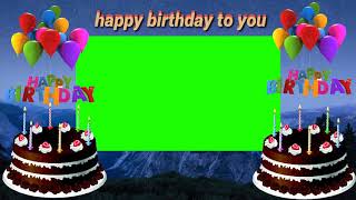 Green screen happy birthday frame
