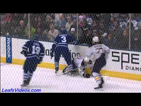 Sabres @ Maple Leafs - Dion Phaneuf Hits Parish - 110312