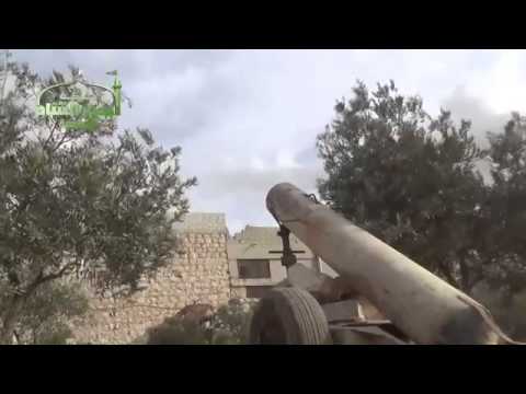 جانب من الاشتباكات أثناء إحباط تقدم قوات النظام في محيط اللواء 80 في حلب واستهداف أماكن تمركزهم