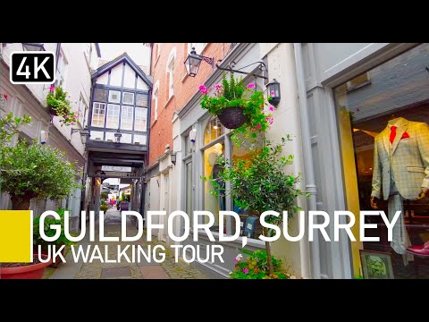 Guildford, Surrey, UK | Town Centre Walking Tour With Captions