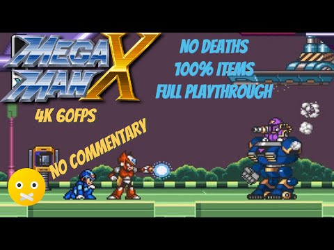 Mega Man X - 100% No Deaths Full Playthrough [4k 60fps] (No Commentary)