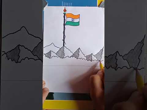 Indian Flag Drawing sketch pencil /Draw indian Flag /Republic day#video #viral #short #shama #shorts