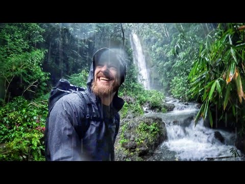 Solo Übernachtung im Regenwald - Bambus, eigenes Messer, Hängematte, Wasserfall, Indonesien