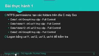 Windows Server 2019 - Tạo users, groups - Cấu hình NTFS permission