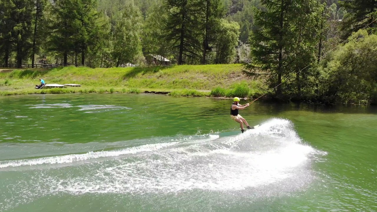 Experience wakeboarding adventure at Schalisee lake.