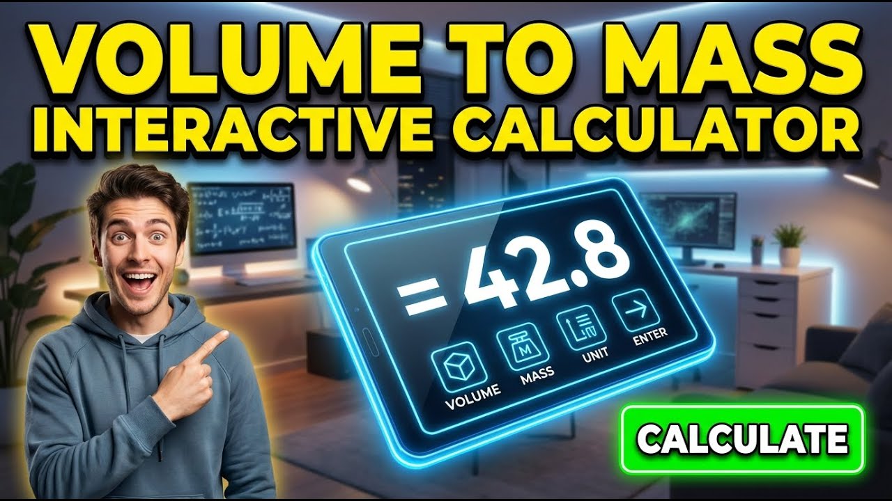 Volume To Mass Interactive Calculator