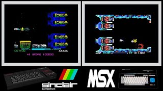ZX Spectrum vs MSX : R-TYPE (Side by side comparison)