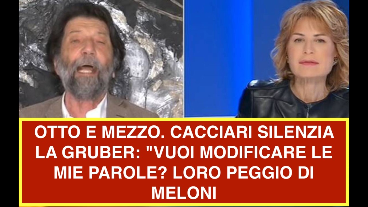 OTTO E MEZZO. CACCIARI SILENZIA LA GRUBER: "VUOI MODIFICARE LE MIE PAROLE? LORO PEGGIO DI MELONI