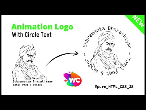 Circle Text Logo Animated Effects Using Html Css Javascript