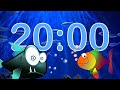 20 Minute 🐟 Fish 🐠 Tank Aquarium Countdown Timer - Sonar Alarm