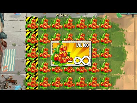 PvZ 2 Challenge - Every Plants Level 100 use 1 Power Up Vs Imp Mermaid Zombies Level 43