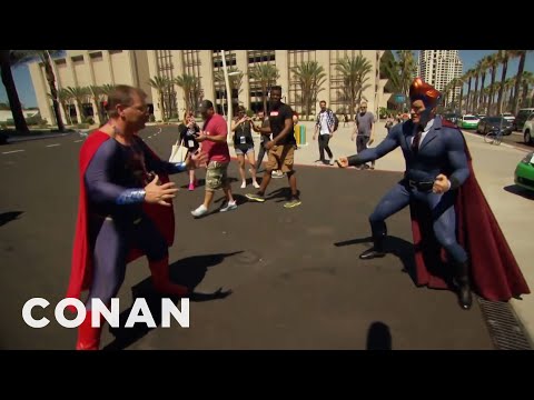 Conan Patrols Comic-Con® In His Superhero Suit | CONAN on TBS