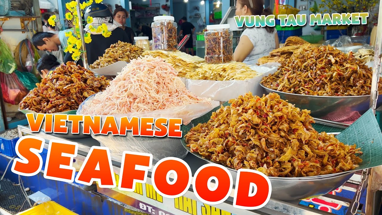 Catch a captivating glimpse of Xom Luoi Seafood Market.