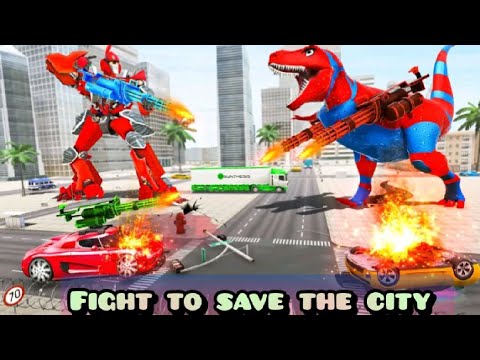 Dino Robot Car Game - Flying Robot Transforming Game - Save the city from aliens #34