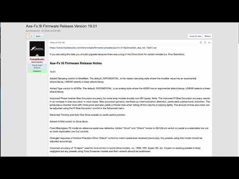AXE-FX III - Firmware 19.01 Official Has Been Released!