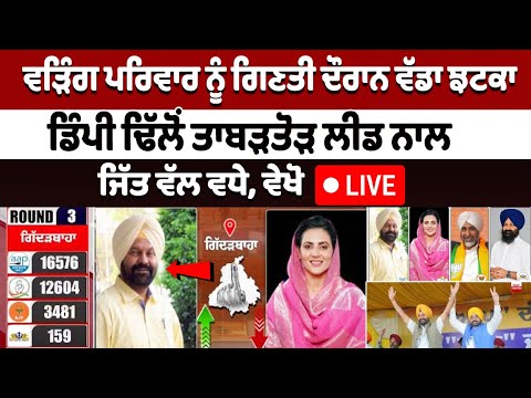 Warring Family ਨੂੰ ਗਿਣਤੀ ਦੌਰਾਨ ਵੱਡਾ ਝਟਕਾ, Dimpy Dhillon ਤਾਬੜਤੋੜ ਲੀਡ ਨਾਲ ਜਿੱਤ ਵੱਲ ਵਧੇ