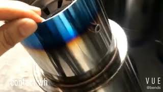 Stainless Steel w/burnt Tip And Silencer 2.5 inlet To 4 outlet  Exhaust tip Muffler with fan