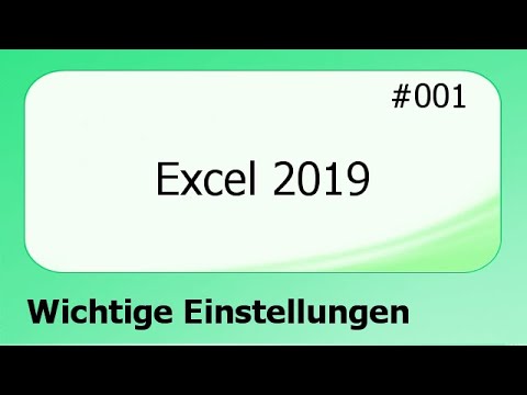 Excel 2019 #001 Wichtige Einstellungen [deutsch] HD