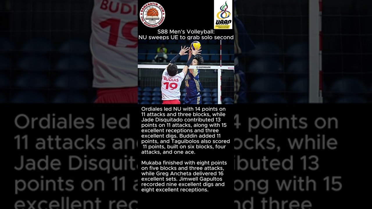 UAAP Men's Volleyball: NU routs UE in straight sets