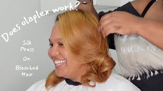 Silk Press on Bleached Natural Hair | Does Olaplex Really Work on Our Hair? 👀