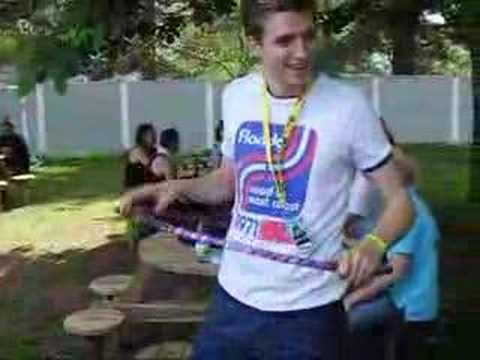 Greg James tries to hula!