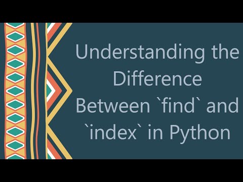 Python String Index Vs Find