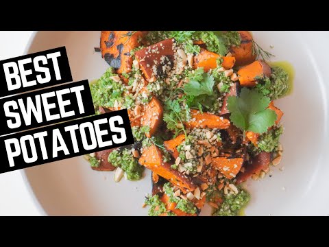 How Parboiling Before Grilling Transforms Sweet Potatoes Into a Charred, Pesto-Slicked Side Dish