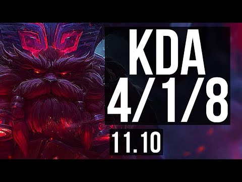 ORNN vs NOCTURNE (TOP) | 4/1/8, 700+ games, 900K mastery | EUW Master | v11.10