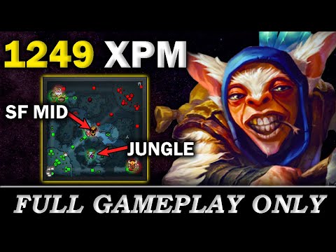 HOW to get 1249 XPM against SF MID and NP JUNGLE allies - Full Gameplay Meepo #282