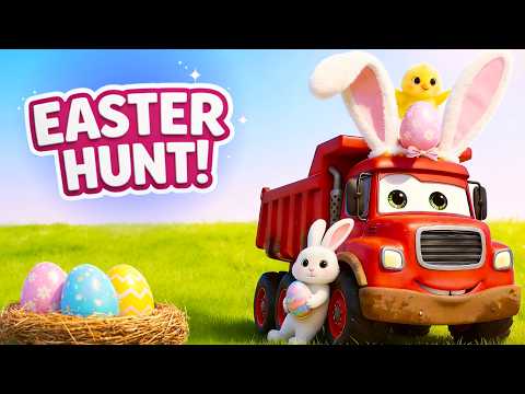 Wheels on the Bus Easter Egg Hunt Song | Easter Truck Song for Toddlers
