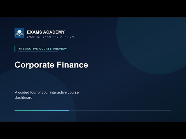 Preview of CISI Corporate Finance Technical Foundations