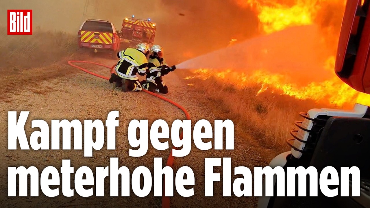 Frankreich brennt weiter: Feuerwehrmann filmt dramatischen Kampf gegen die Flammen