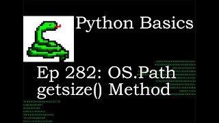 Python Basics OS.Path Getsize Method