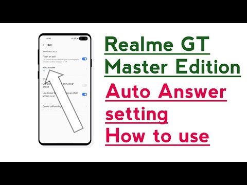 Realme GT Master Edition Auto Answer setting How to use