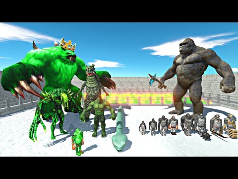 Plant Bear + Green Mamba Team vs King Kong + Mutant Primates in Radiation Stadium Arena - ARBS