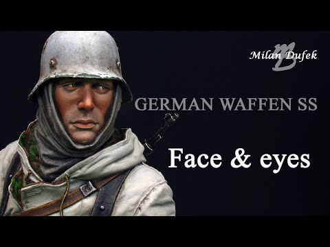 German Waffen SS - painting bust - Face and eyes