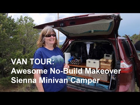 Thumbnail for VAN TOUR: Awesome No-Build Makeover - Sienna Minivan Camper by Toyota, Minivan, Van