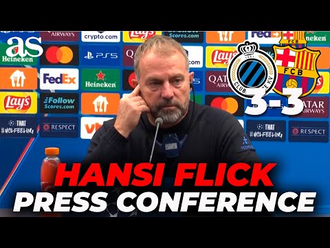 HANSI FLICK full PRESS CONFERENCE after BRUJAS 3 - FC BARCELONA 3 | CHAMPIONS