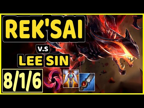 HARU (REK'SAI) vs LEE SIN - 8/1/6 KDA JUNGLE GAMEPLAY - KR Ranked GRANDMASTER