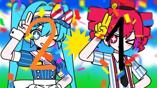 Cover art for Mesmerizer, but Teto lyrics go first, then Miku lyrics