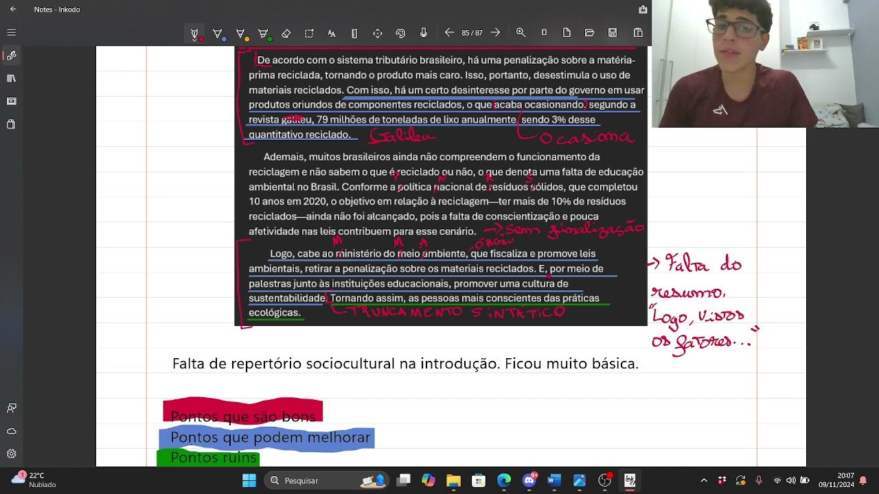 Análise da minha primeira redação.
