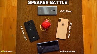 LG V40 ThinQ vs Apple iPhone Xs Max vs Samsung Galaxy Note9 vs LG G7 ThinQ: Speaker Test