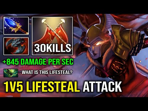 WTF 260% Lifesteal Super Carry LC +845 Damage Per Hit Insane Solo Duel Victory Dota 2