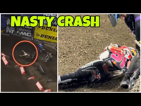 Justin Barcia _ Malcolm Stewart Massive 450 Main Event Crash at Anaheim Supercross 2026