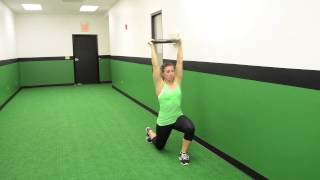336. Overhead Plate Walking Lunge