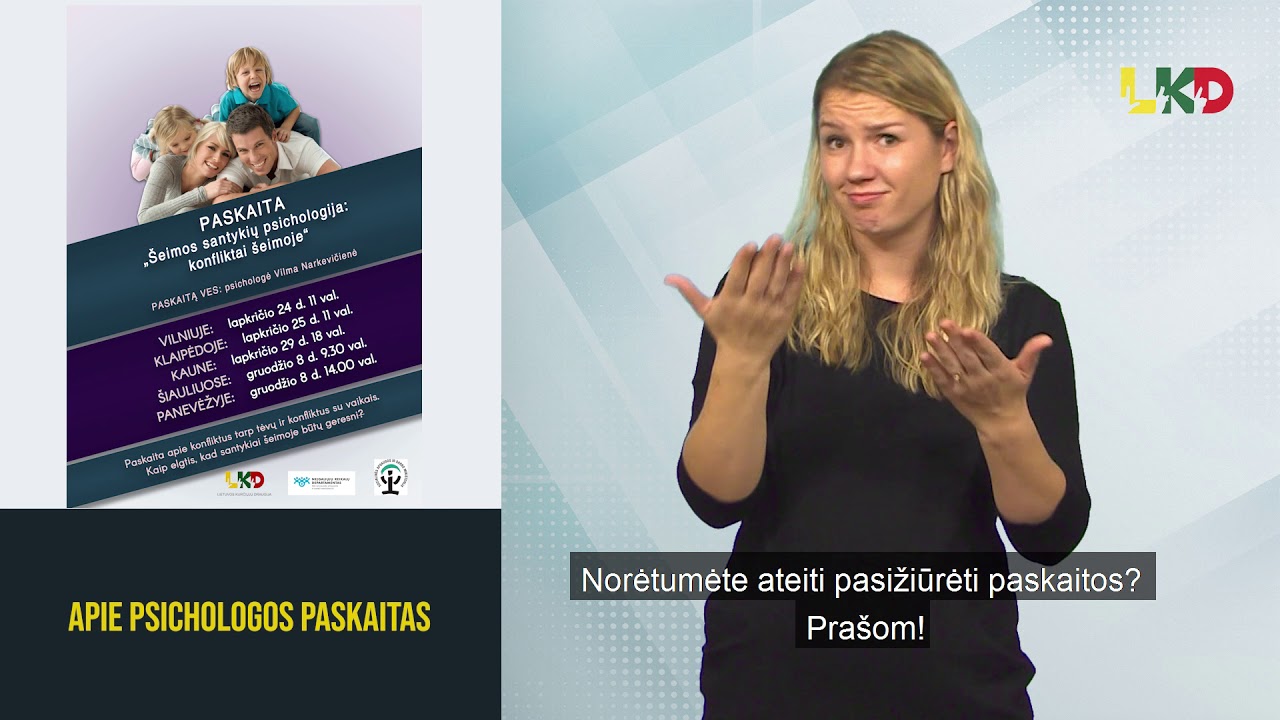 Paskaitos kurtiesiems apie konfliktus šeimose